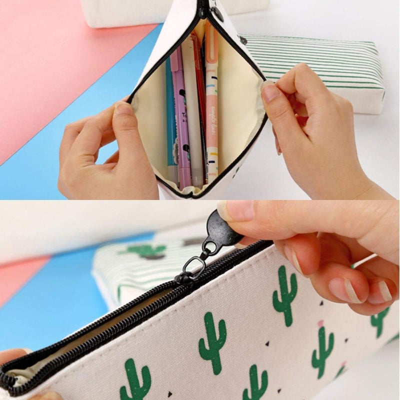 woobles Cartoon Stationery Pencil Case┃ Cute Pouch Pen Case Desk Pencil Holder ┃Cosmetic Makeup Organizer Bag ┃School Supplies Pouch Pencil Case with Zipper Closure (3Pcs) - Image 2